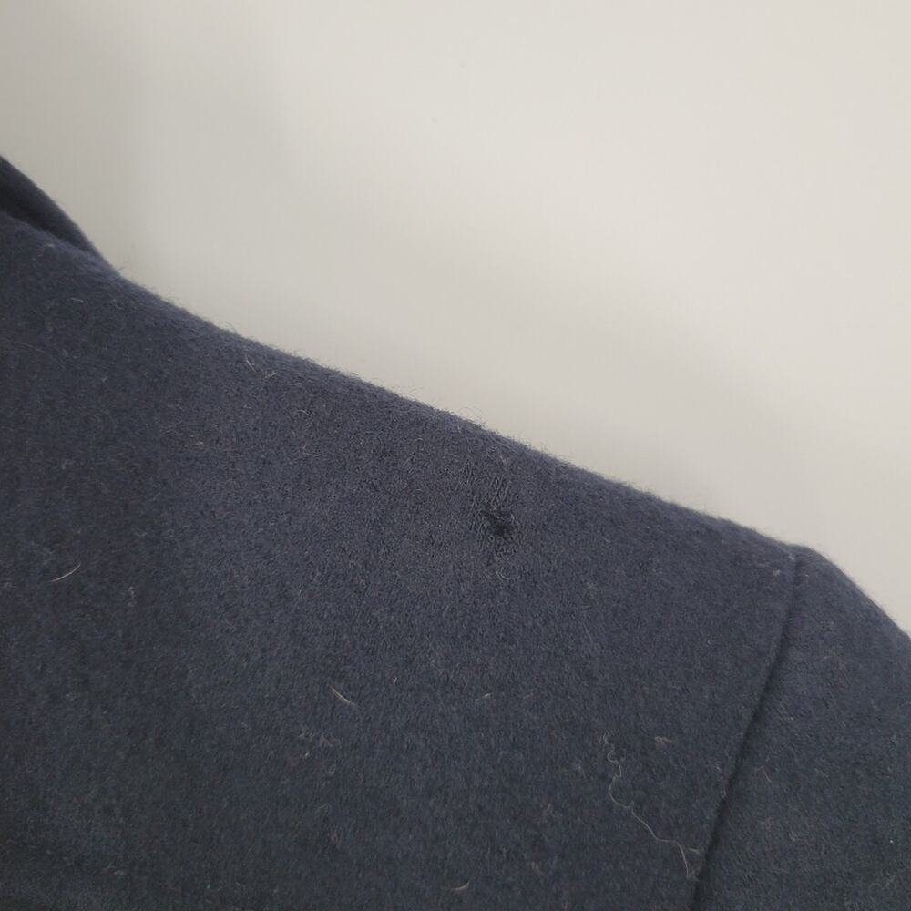 Omo Norma Kamali Navy Button Down Pocket Wool Silk Coat 8 - Picture 6 of 9